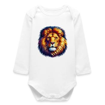 Lion - Baby Organic Long-Sleeved Bodysuit - white - Front