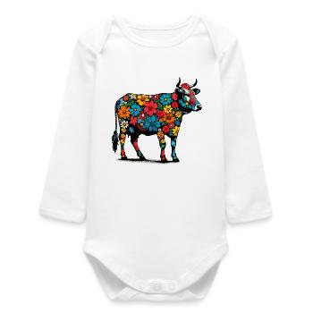 Vache - Body bébé manches longues biologique - blanc - Devant