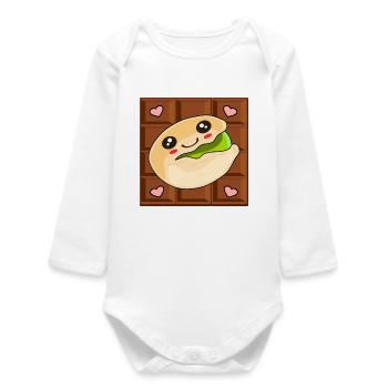 KAWAII CHOCOLATE PISTACHIO - Baby Organic Long-Sleeved Bodysuit - white - Front