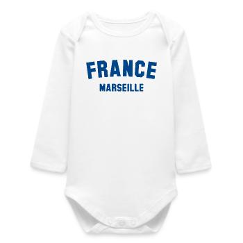 MARSEILLE France Frankreich - Body bébé manches longues biologique - blanc - Devant
