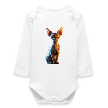 Sphynx Cat Sphynx Cat Canadian Cat Cute Sphinx - Baby Organic Long-Sleeved Bodysuit - white - Front