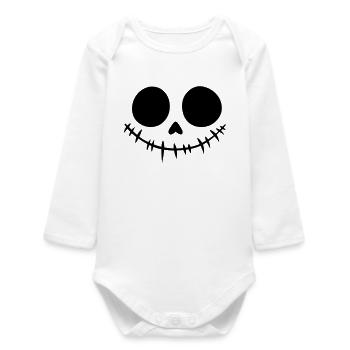 Costume d’Halloween Citrouille Zombie Sorcière Vampire - Body bébé manches longues biologique - blanc - Devant