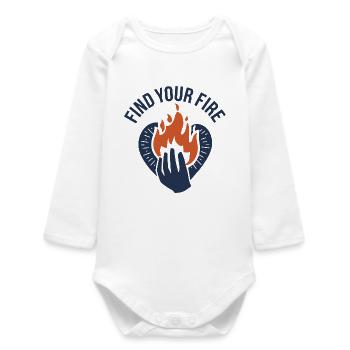 Trouvez votre flamme de feu - Body bébé manches longues biologique - blanc - Devant