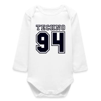 TECHNO 94 - Baby Organic Langarmbody - Weiß - Vorne