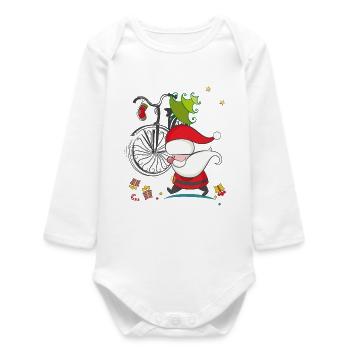 Le Père Noël sous pression - Body bébé manches longues biologique - blanc - Devant
