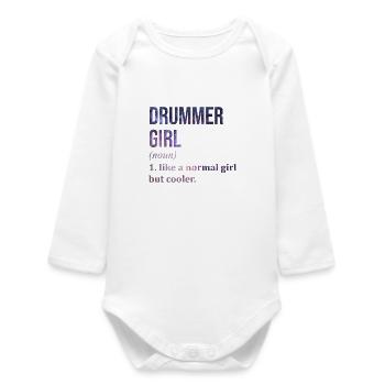 Drummer - Baby Organic Long-Sleeved Bodysuit - white - Front
