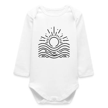 Soleil et mer – Une interaction harmonieuse - Body bébé manches longues biologique - blanc - Devant