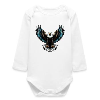 Adler - Baby Organic Langarmbody - Weiß - Vorne