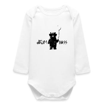 Drum and Bass Teddy – Un design cool pour les enfants - Body bébé manches longues biologique - blanc - Devant