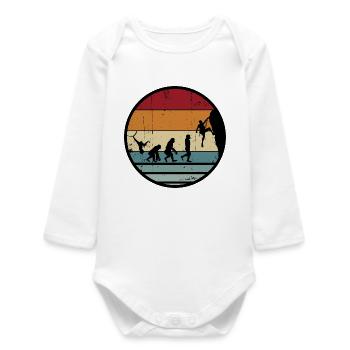 Evolution Climber Retro Kreis - Baby Organic Langarmbody - Weiß - Vorne