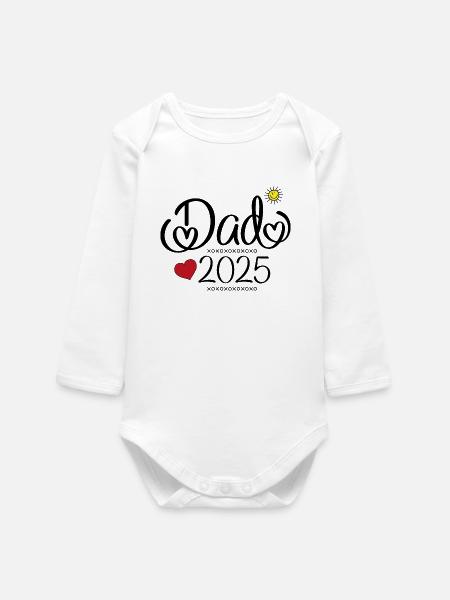 Dad 2025 - Baby Organic Langarmbody - Weiß