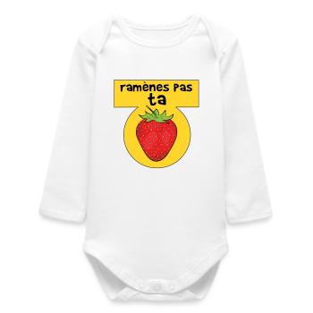 Don't bring your strawberry - Baby Organic Long-Sleeved Bodysuit - white - Front