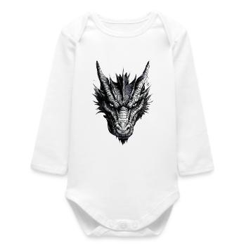 Dragon Mythical Creature Dragon Lover Fire Dragon - Baby Organic Long-Sleeved Bodysuit - white - Front
