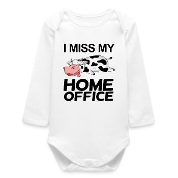 Home Office Spruch lustig - Baby Organic Langarmbody - Weiß - Vorne