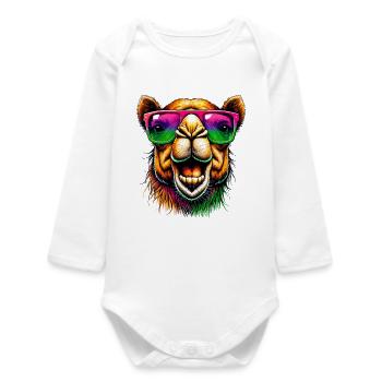 Camel - Baby Organic Long-Sleeved Bodysuit - white - Front