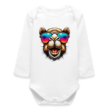 Camel - Baby Organic Long-Sleeved Bodysuit - white - Front