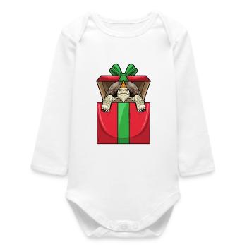 Turtle Birthday Package - Baby Organic Long-Sleeved Bodysuit - white - Front