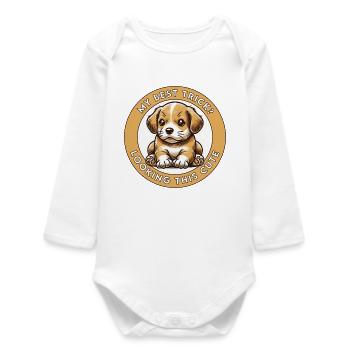 My Best Trick Looking This Cute - Baby Organic Long-Sleeved Bodysuit - white - Front