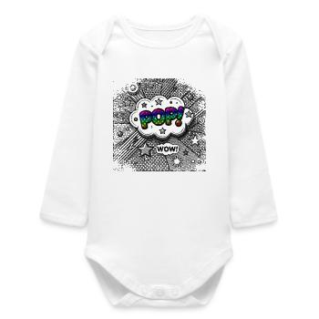 POP Clouds Style Pop Art + Spectre de couleurs - Body bébé manches longues biologique - blanc - Devant
