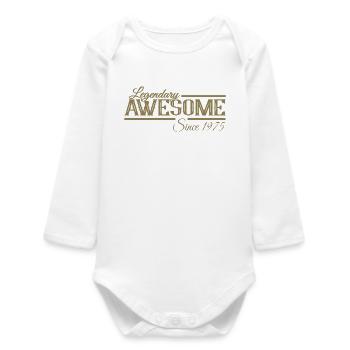 Legendary since 1975 Vintage - Baby Organic Long-Sleeved Bodysuit - white - Front
