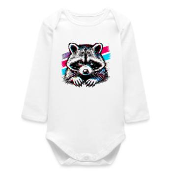Raton laveur - Body bébé manches longues biologique - blanc - Devant