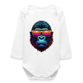 Gorilla - Baby Organic Long-Sleeved Bodysuit - white - Front