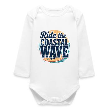 Surf Surf Vacances à la plage Côte Mer - Body bébé manches longues biologique - blanc - Devant