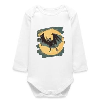 Bat Retro - Baby Organic Long-Sleeved Bodysuit - white - Front