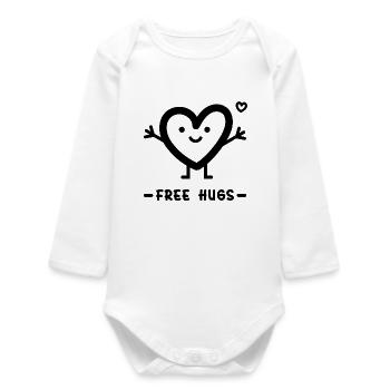 Câlins gratuits pour la Saint-Valentin - Body bébé manches longues biologique - blanc - Devant