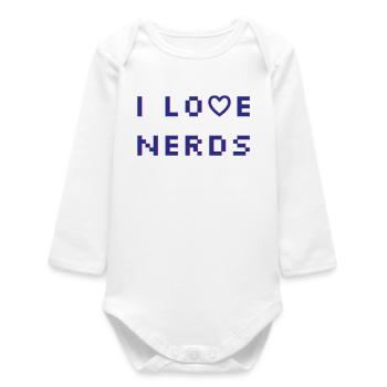 J’adore les nerds - Body bébé manches longues biologique - blanc - Devant