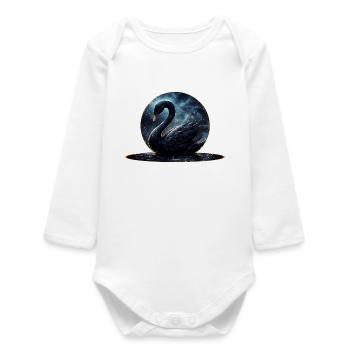 Galactic Grace: The Black Swan - Baby Organic Long-Sleeved Bodysuit - white - Front