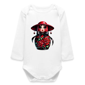 Russian Girl! Matrjoschka Russisch für Russen - Baby Organic Langarmbody - Weiß - Vorne
