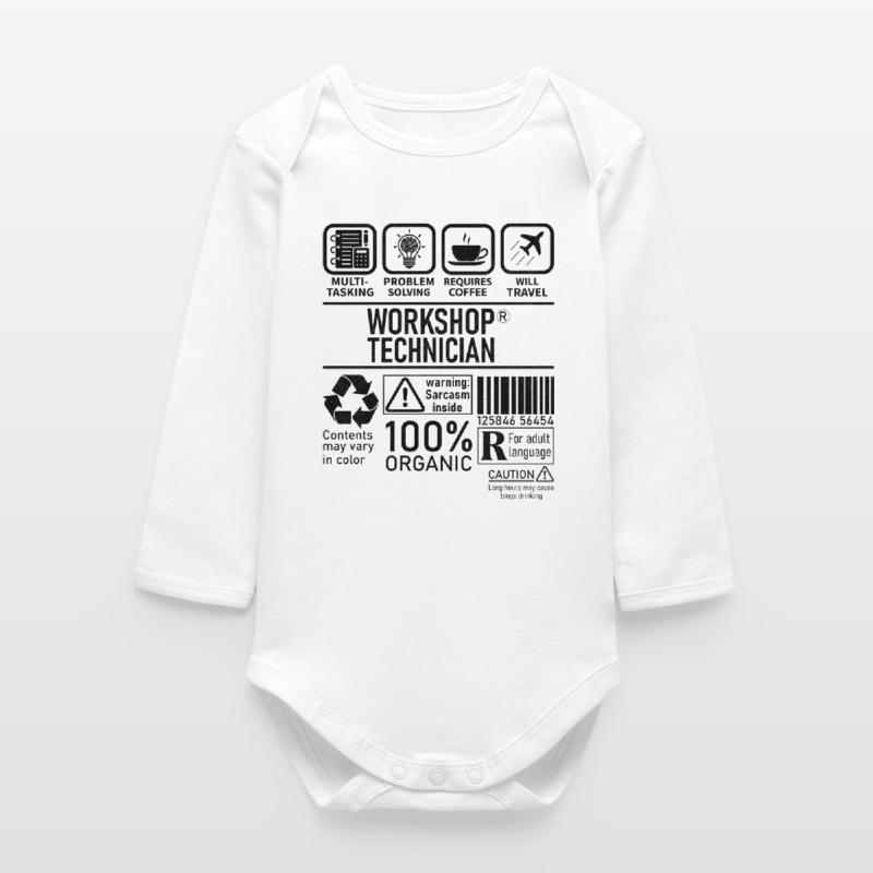 Workshop Technician multi tasking problem solving Baby Organic Long-Sleeved Bodysuit