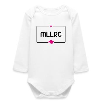 Mallorca "MLLRC" mit Herz und Landkarte - Baby Organic Langarmbody - Weiß - Vorne