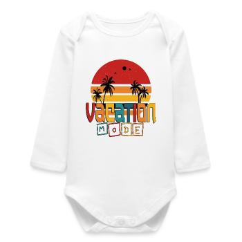 VacationMode - Baby Organic Long-Sleeved Bodysuit - white - Front