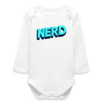 Nerd Neon 3D Retro - Baby Organic Long-Sleeved Bodysuit - white - Front