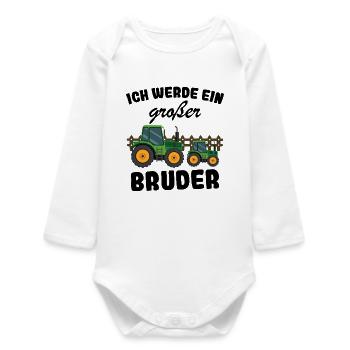 Nachwuchs Verkünden | Ich Werde Großer Bruder 2027 - Baby Organic Langarmbody - Weiß - Vorne
