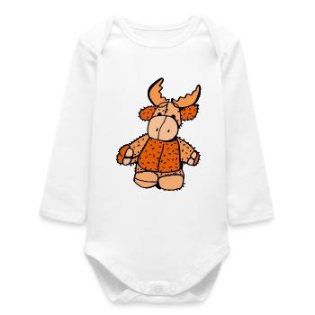 Elchi Button - Baby Organic Long-Sleeved Bodysuit - white - Front