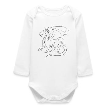 Dragon Illustration - Body bébé manches longues biologique - blanc - Devant