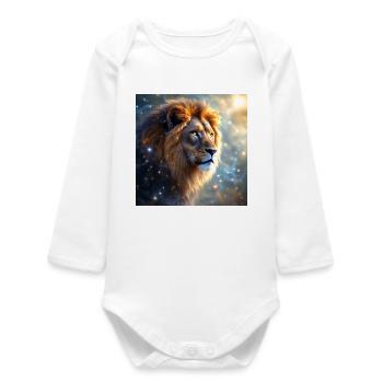 Animal Totem Lion - Body bébé manches longues biologique - blanc - Devant