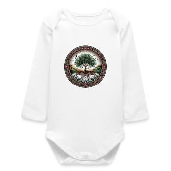 Deep-rooted - Baby Organic Long-Sleeved Bodysuit - white - Front