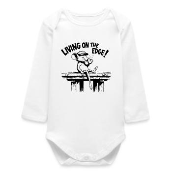 , die am Rande des Abgrunds lebt - Baby Organic Langarmbody - Weiß - Vorne