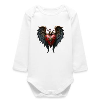 The beating heart of mechanics, - Baby Organic Long-Sleeved Bodysuit - white - Front