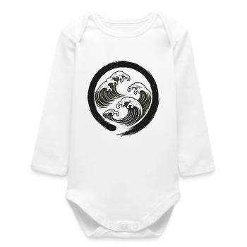Zen Waves Enso Circle Symbol - Baby Organic Long-Sleeved Bodysuit - white - Front