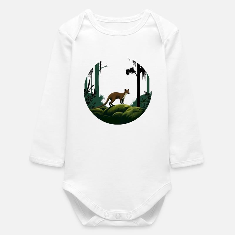 Fossa - Baby Organic Langarmbody - Weiß