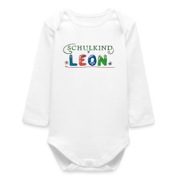 Schoolchild Leon - Baby Organic Long-Sleeved Bodysuit - white - Front