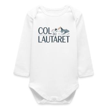 Col du Lautaret Alpine Cycling Art - Baby Organic Long-Sleeved Bodysuit - white - Front