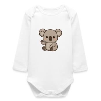Koala avec accent de cœur - Body bébé manches longues biologique - blanc - Devant