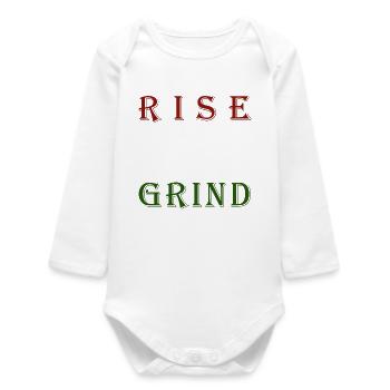 Aufsteigen & Schleifen von Motivationsdesign - Baby Organic Langarmbody - Weiß - Vorne