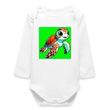Schildkröte - Baby Organic Langarmbody - Weiß - Vorne